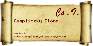 Csapliczky Ilona névjegykártya